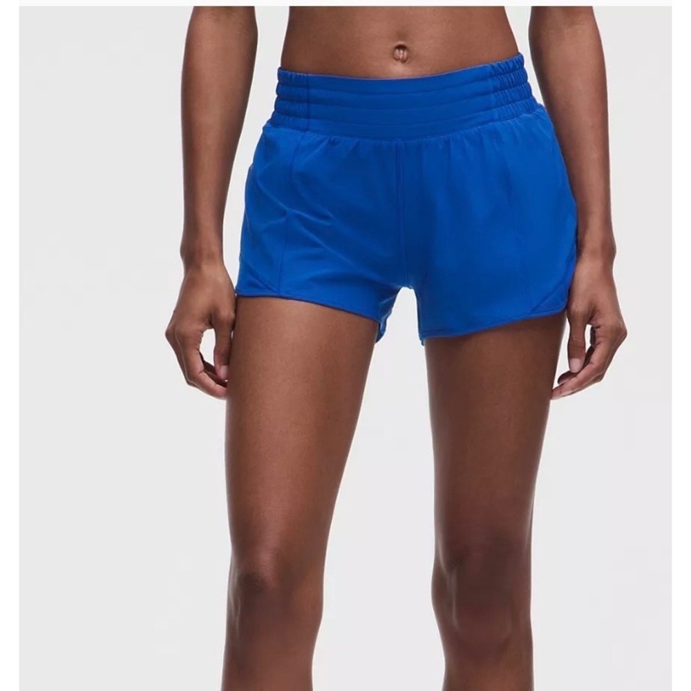 Lululemon Hotty-Hot Shorts Beach Ball Blue Womens 2 Inseam 4" Running Workout